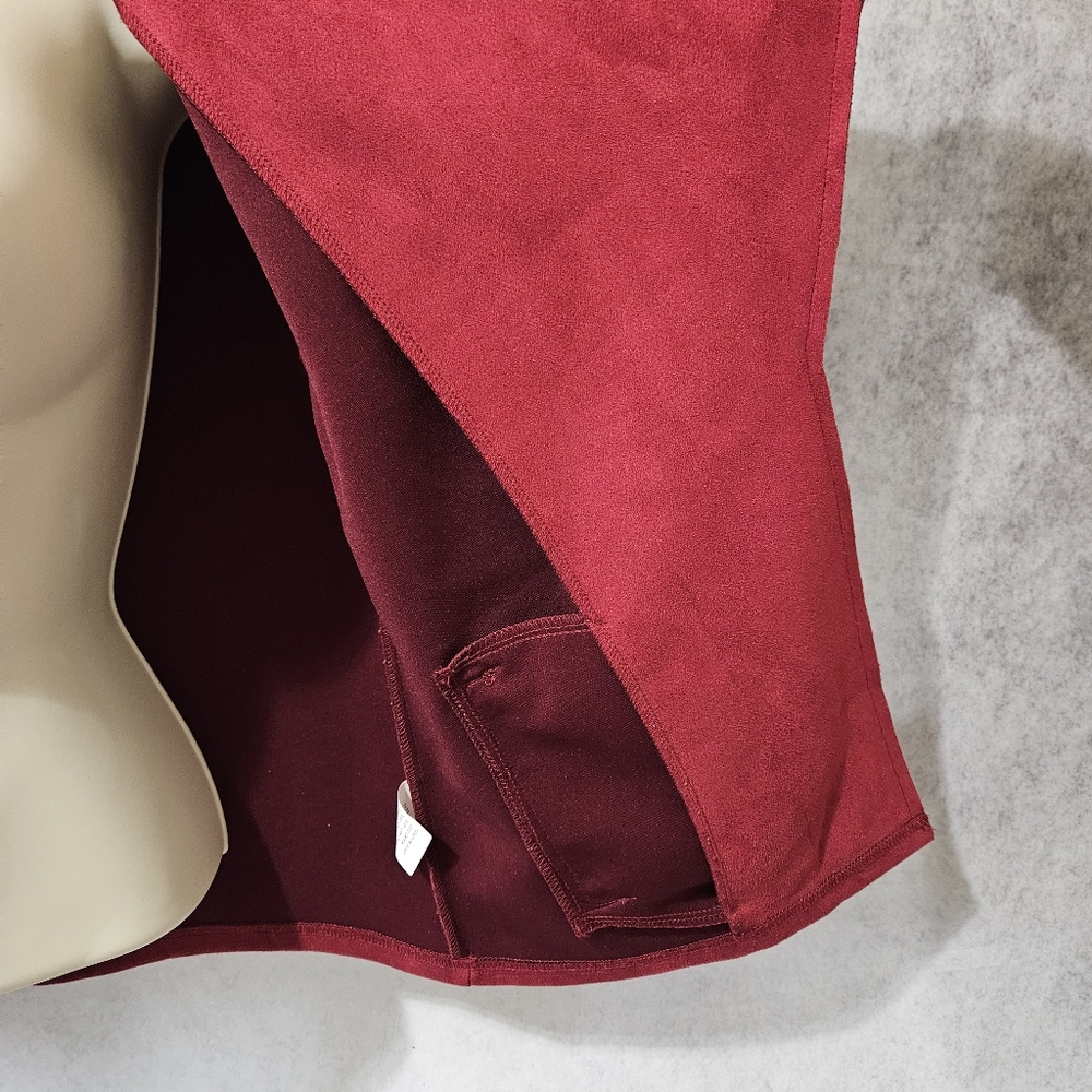 PRETTY GARDEN Faux Suede Open Draped Front Jackets - Picture 7 of 12